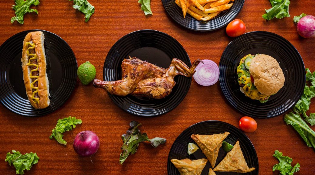 Foods on Black Ceramic Plates