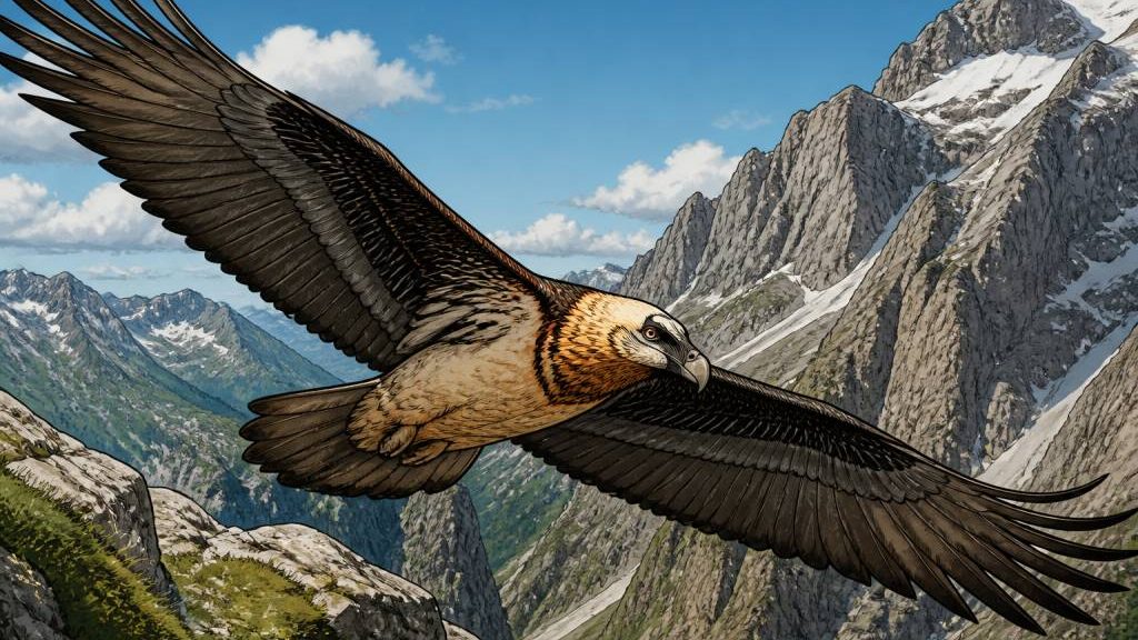 L’envergure du gypaète barbu : un géant majestueux des montagnes