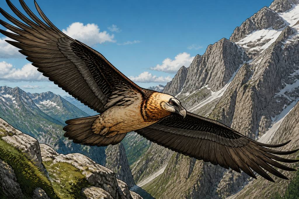 L’envergure du gypaète barbu : un géant majestueux des montagnes